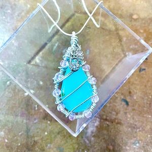 Chalcedony & Crystal Elegant Handmade Necklace